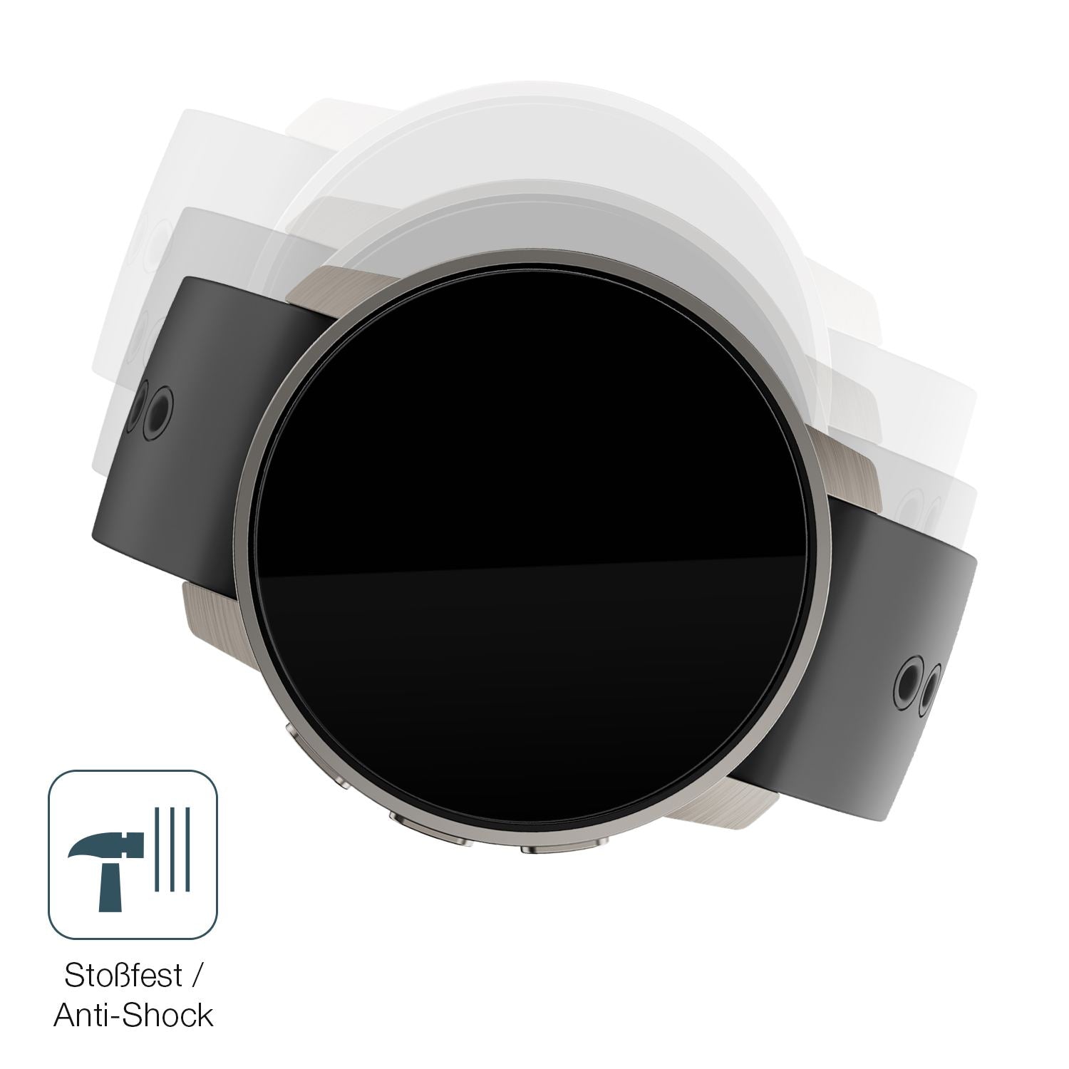 Schutz gegen Kratzer auf dem Suunto Peak Pro Glas durch Schlüssel, Stöße gegen die Tischkante oder Stürze