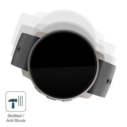 Schutz gegen Kratzer auf dem Suunto Peak Pro Glas durch Schlüssel, Stöße gegen die Tischkante oder Stürze