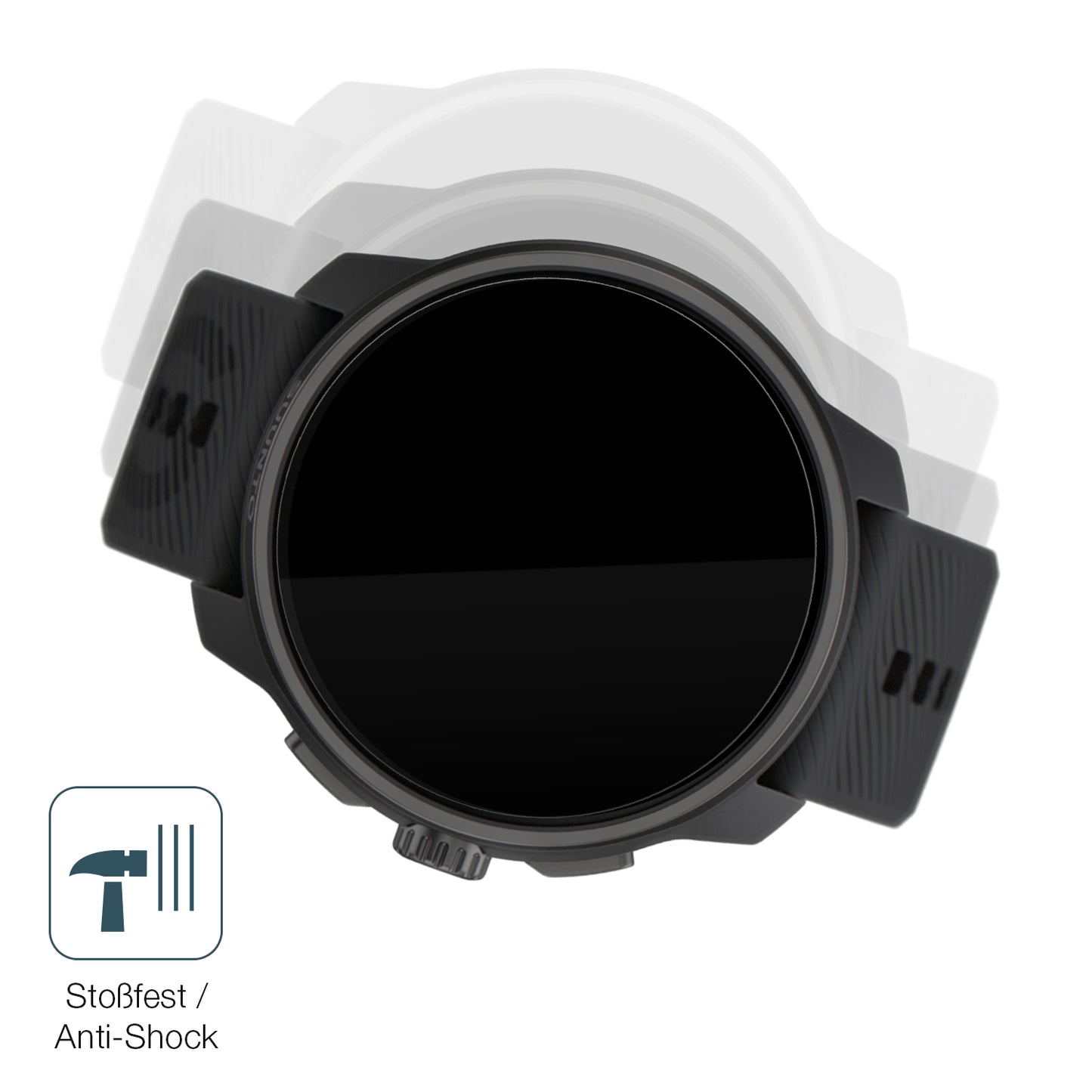 Schutz gegen Kratzer auf dem Suunto Race Glas durch Schlüssel, Stöße gegen die Tischkante oder Stürze