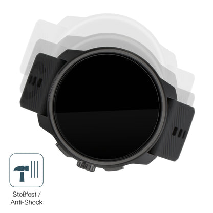 Schutz gegen Kratzer auf dem Suunto Race Glas durch Schlüssel, Stöße gegen die Tischkante oder Stürze