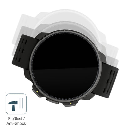 Schutz gegen Kratzer auf dem Suunto Vertical Glas durch Schlüssel, Stöße gegen die Tischkante oder Stürze