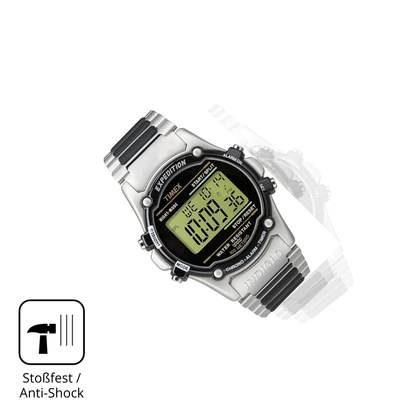 Schutz gegen Kratzer auf dem Timex Expedition Atlantis Glas durch Schlüssel, Stöße gegen die Tischkante oder Stürze