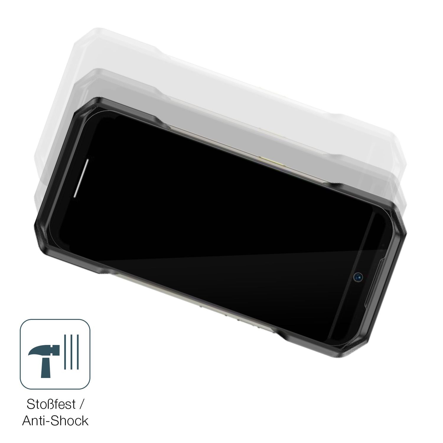 Schutz gegen Kratzer auf dem Ulefone Armor 27T Glas durch Schlüssel, Stöße gegen die Tischkante oder Stürze