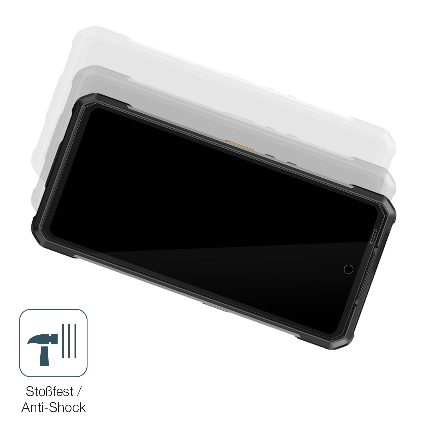Schutz gegen Kratzer auf dem Ulefone Armor 34 Outdoor Glas durch Schlüssel, Stöße gegen die Tischkante oder Stürze