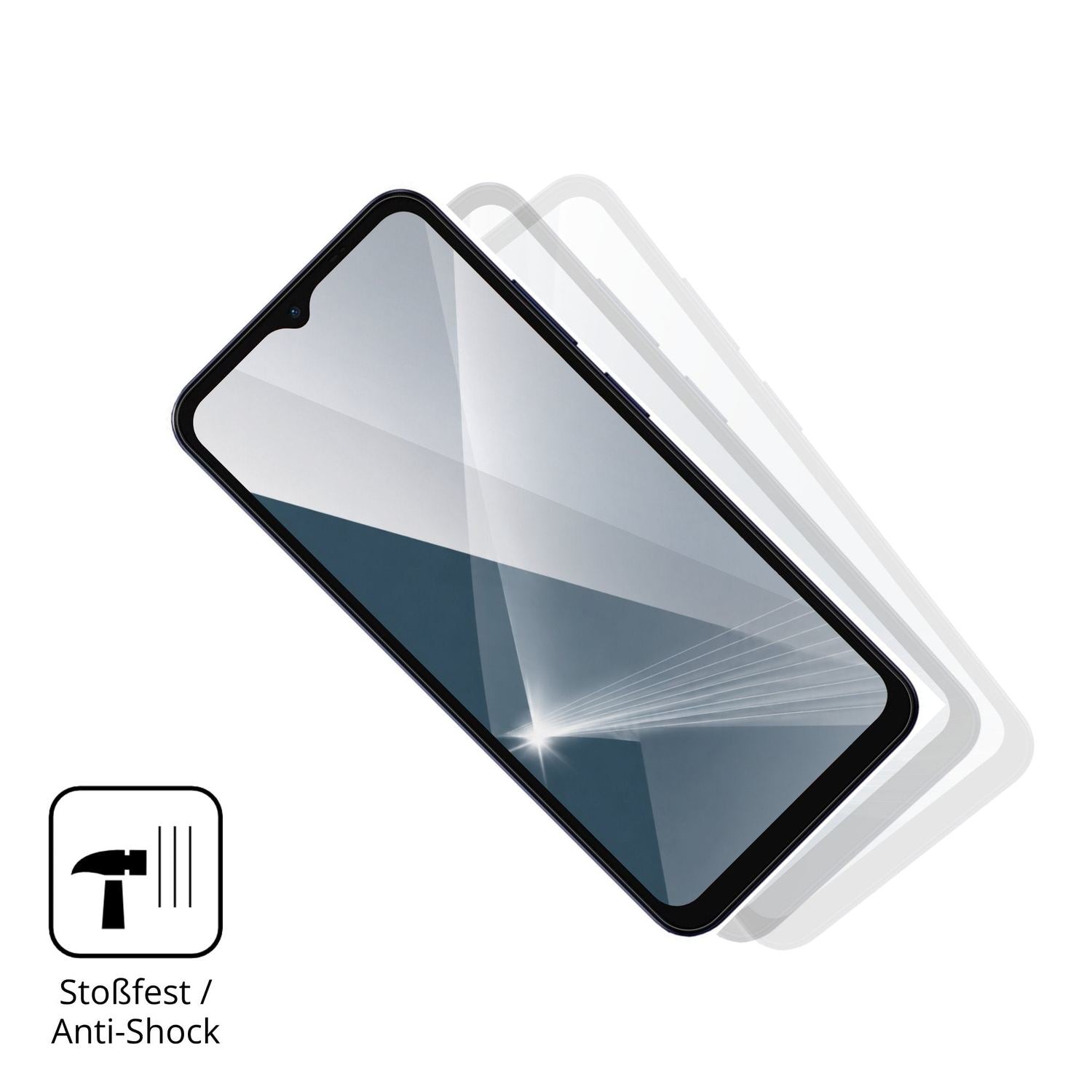 Schutz gegen Kratzer auf dem Ulefone Note 23 Glas durch Schlüssel, Stöße gegen die Tischkante oder Stürze