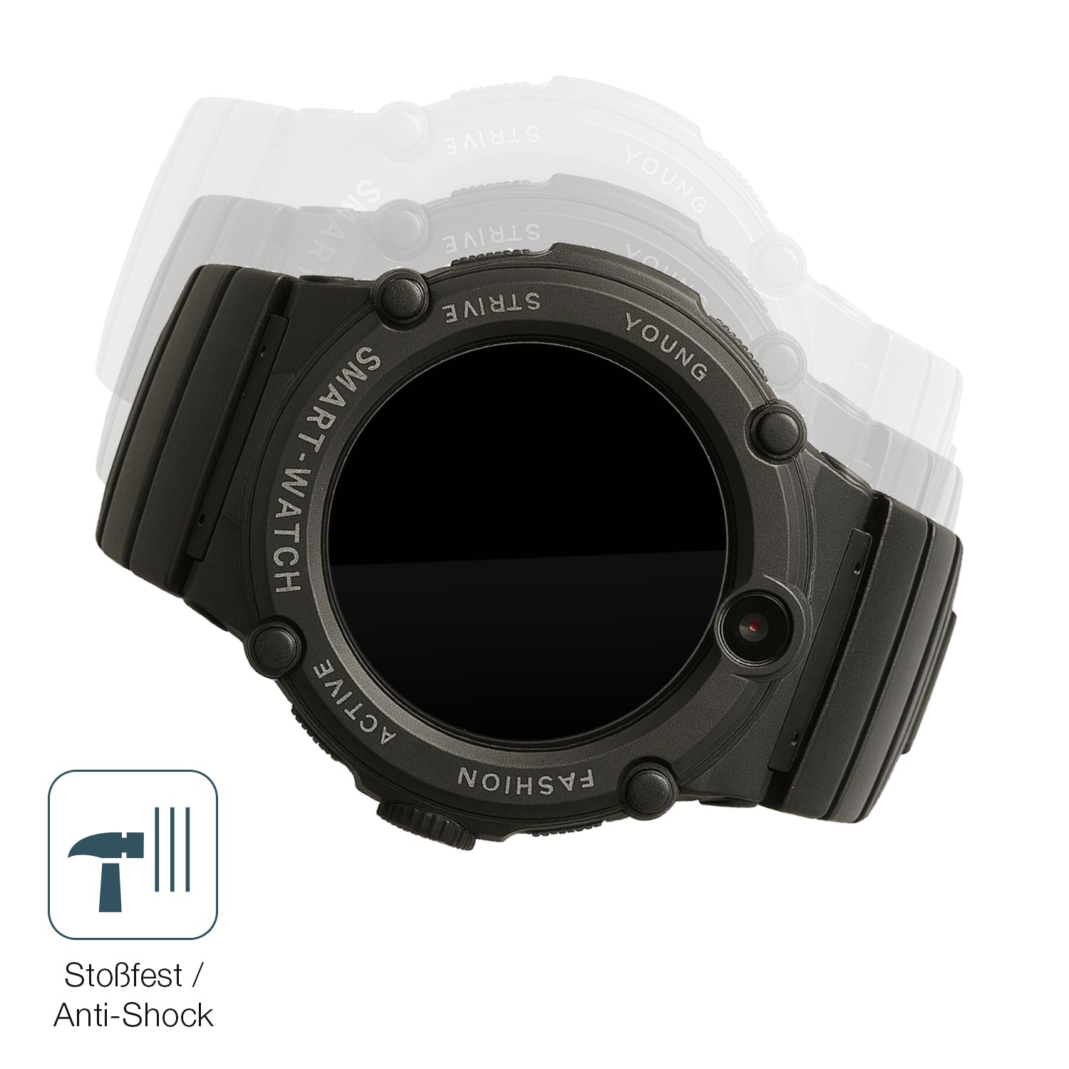 Schutz gegen Kratzer auf dem Watchmark GPS Watch Kids Glas durch Schlüssel, Stöße gegen die Tischkante oder Stürze