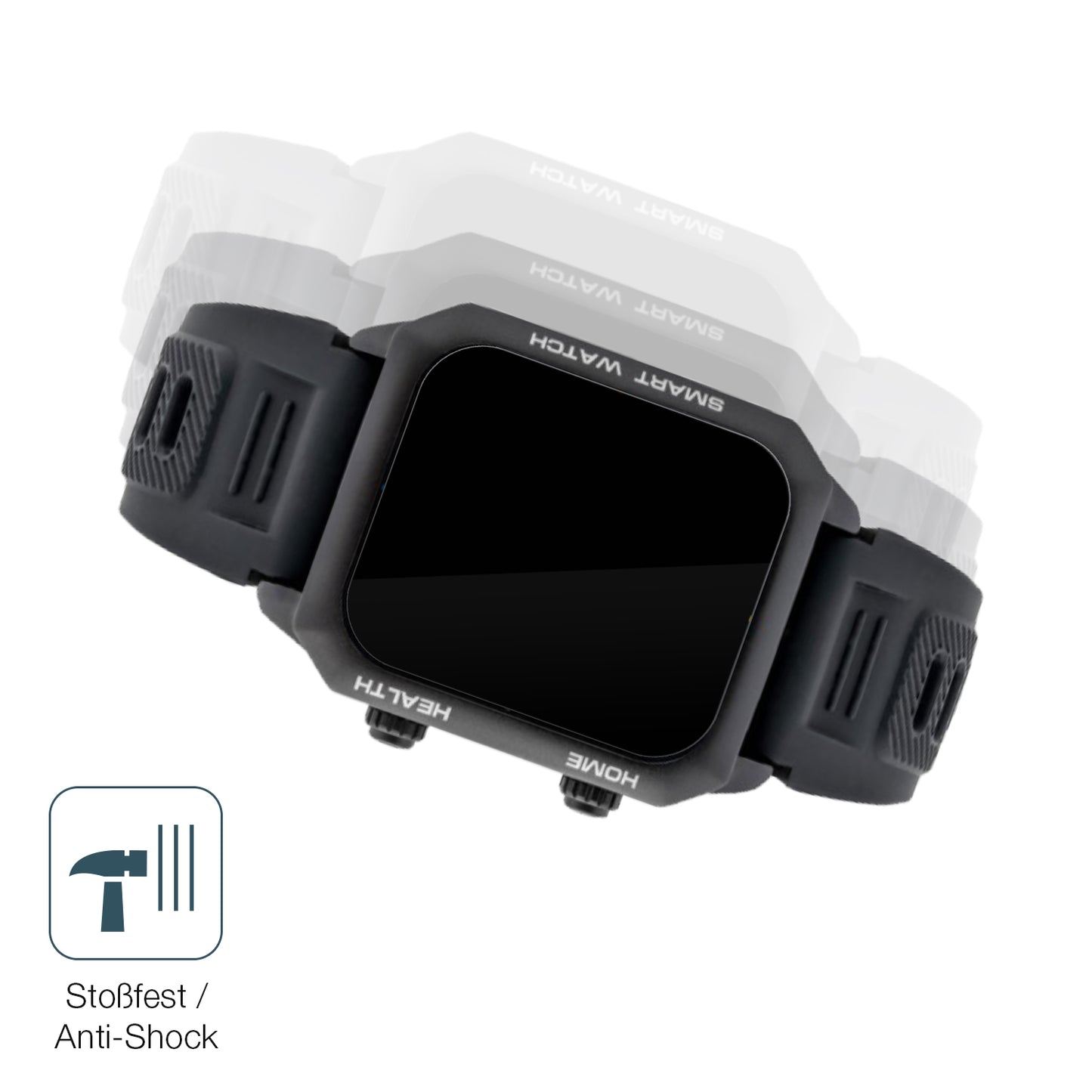 Schutz gegen Kratzer auf dem Watchmark Kardiowatch FOCUS Glas durch Schlüssel, Stöße gegen die Tischkante oder Stürze