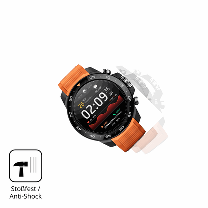 Schutz gegen Kratzer auf dem Xiaomi Mibro GS Explorer S Glas durch Schl�ssel, St��e gegen die Tischkante oder St�rze