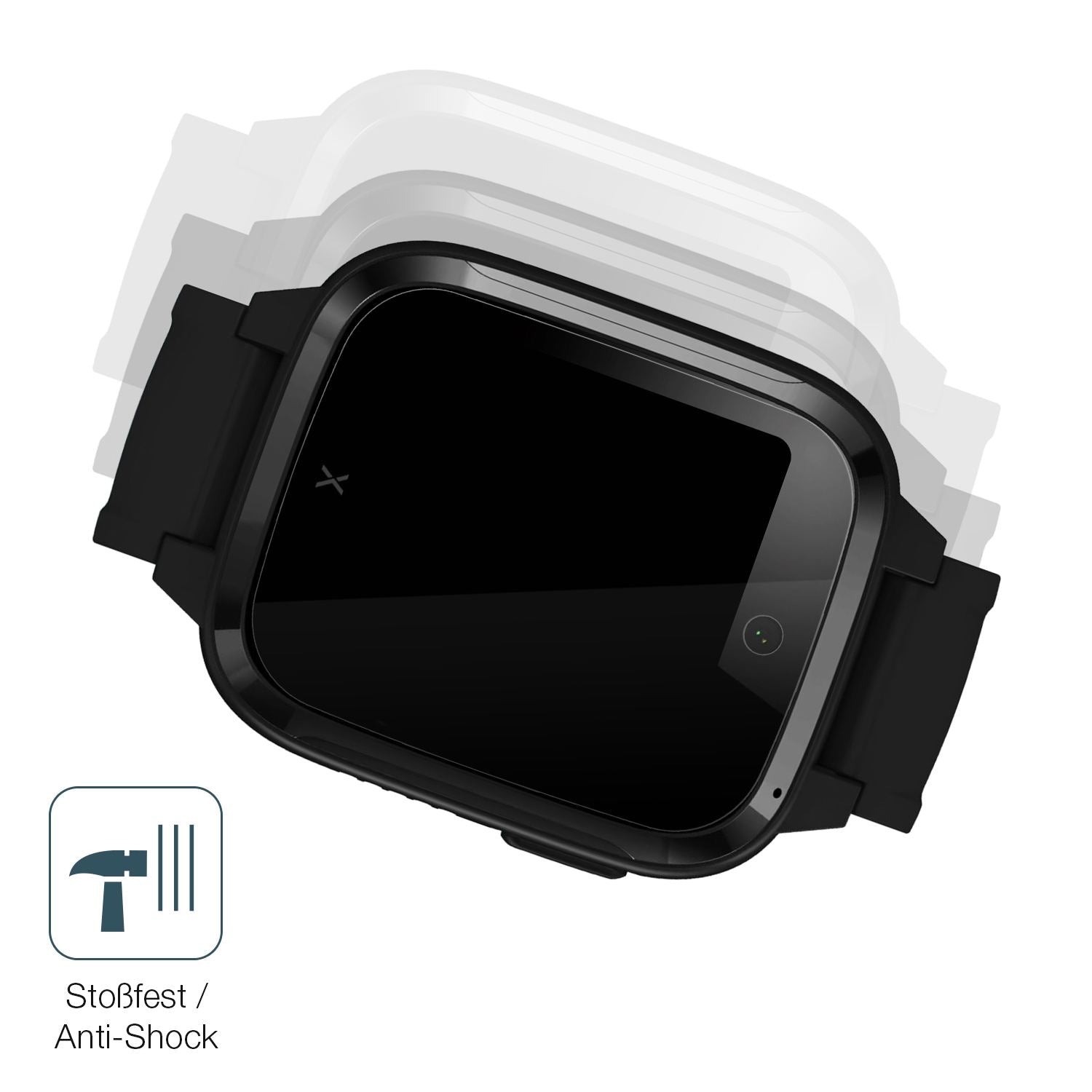 Schutz gegen Kratzer auf dem XPLORA Kidzi Smartwatch Glas durch Schlüssel, Stöße gegen die Tischkante oder Stürze