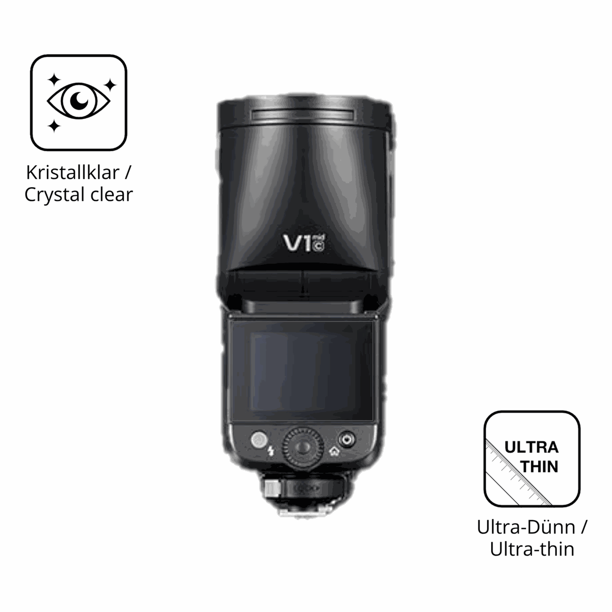 4x Screen Protector for Godox V1 mid Protection Crystal Clear dipos