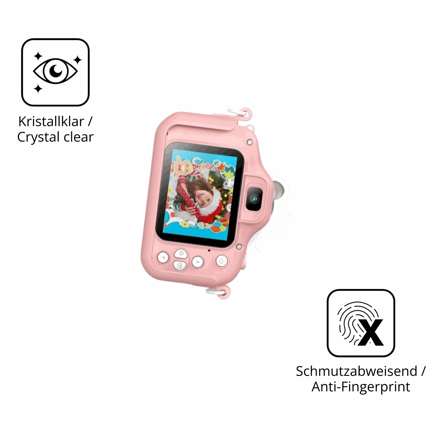 Flexible TPU-Folie passend zugeschnitten für Gofunly X1 Kinder Kamera 2 Zoll, vollständige Abdeckung
