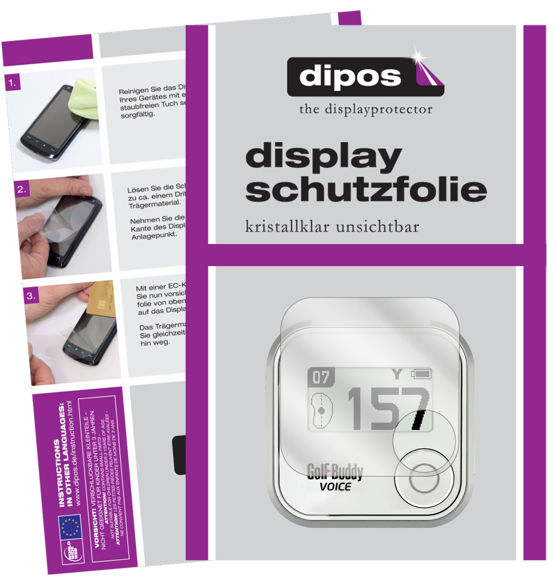 Perfekte Passform und ultimative Qualität: Unser 9H Panzerglas bietet Schutz für Golfbuddy-Voice