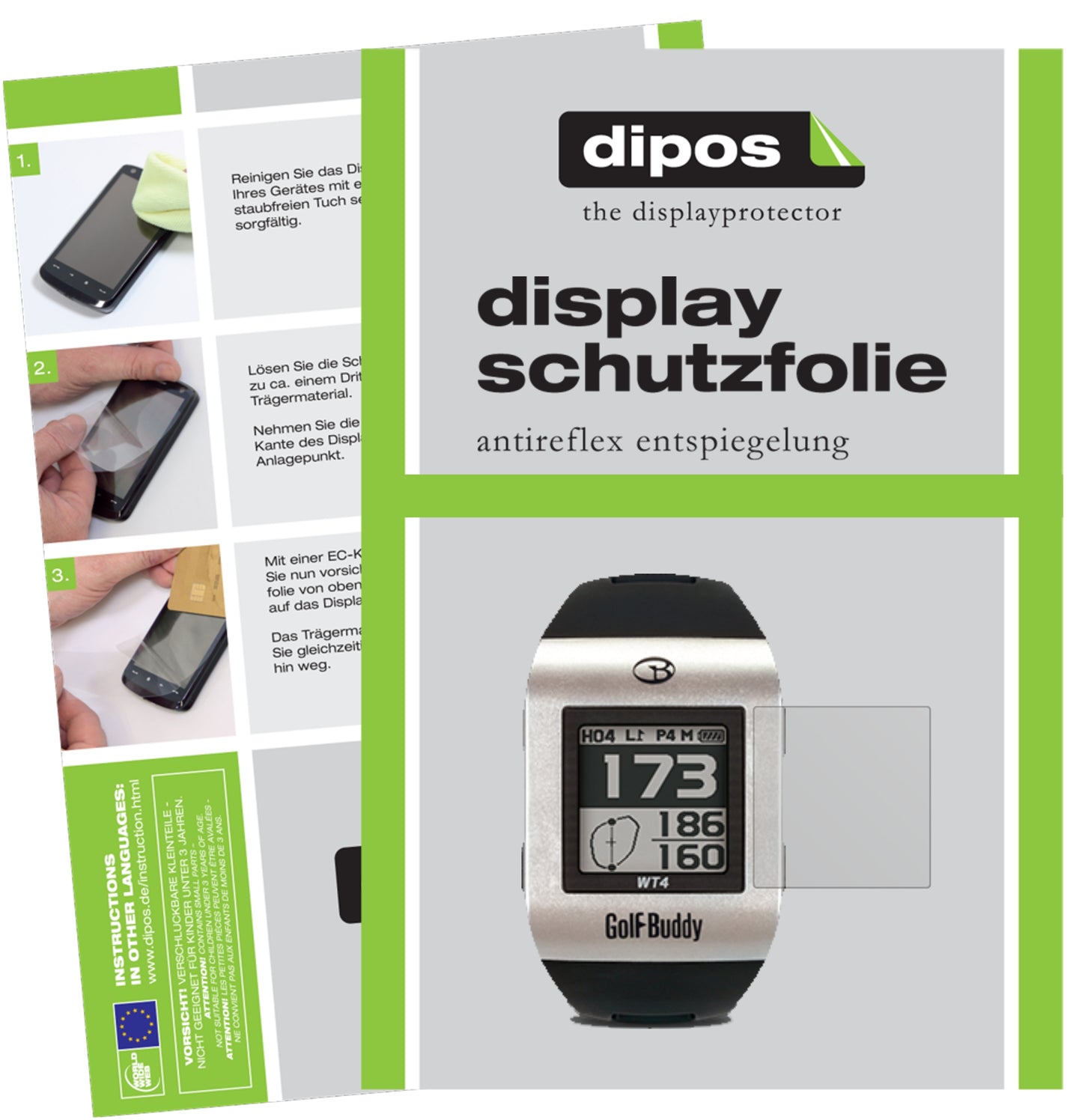 Mattes Panzerglas: Schutz vor Brüchen, Fingerabdrücken und Bildschirmblendung für Golfbuddy-WT4