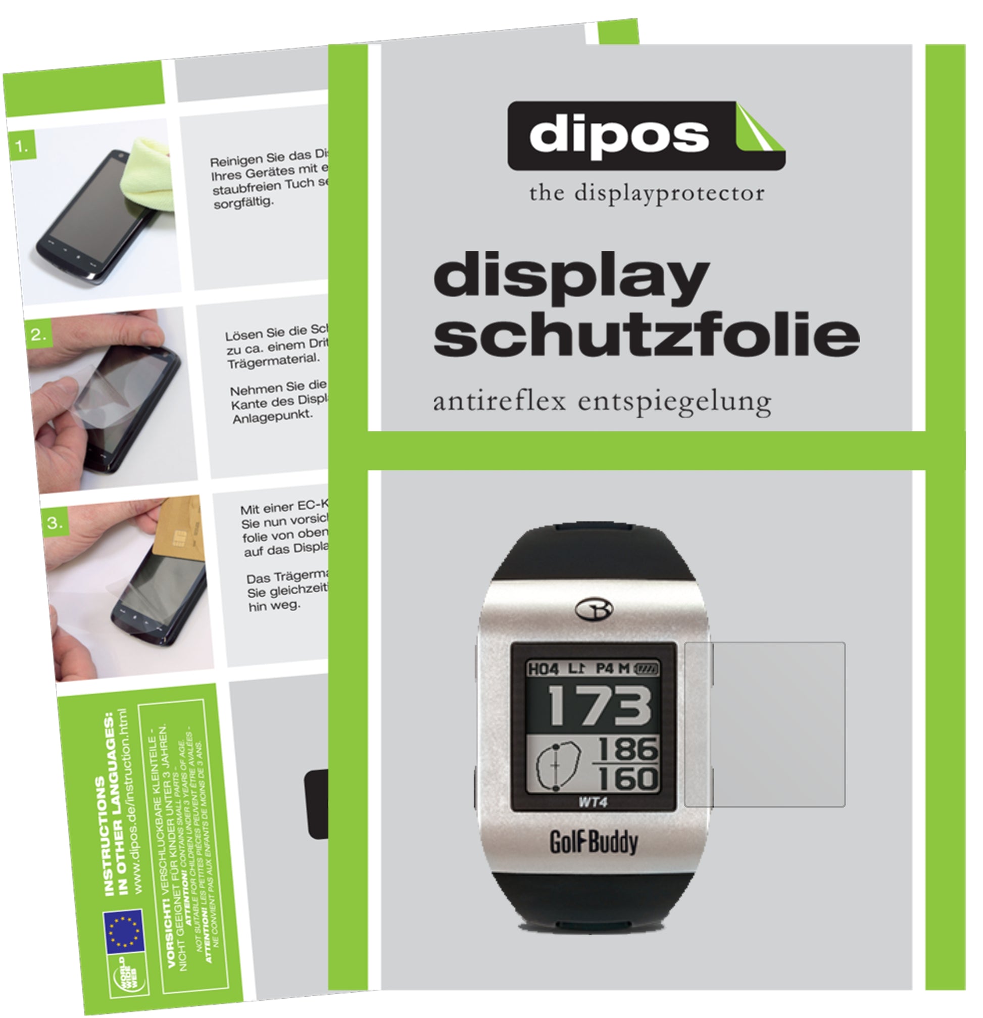 Mattes Panzerglas: Schutz vor Brüchen, Fingerabdrücken und Bildschirmblendung für Golfbuddy-WT4