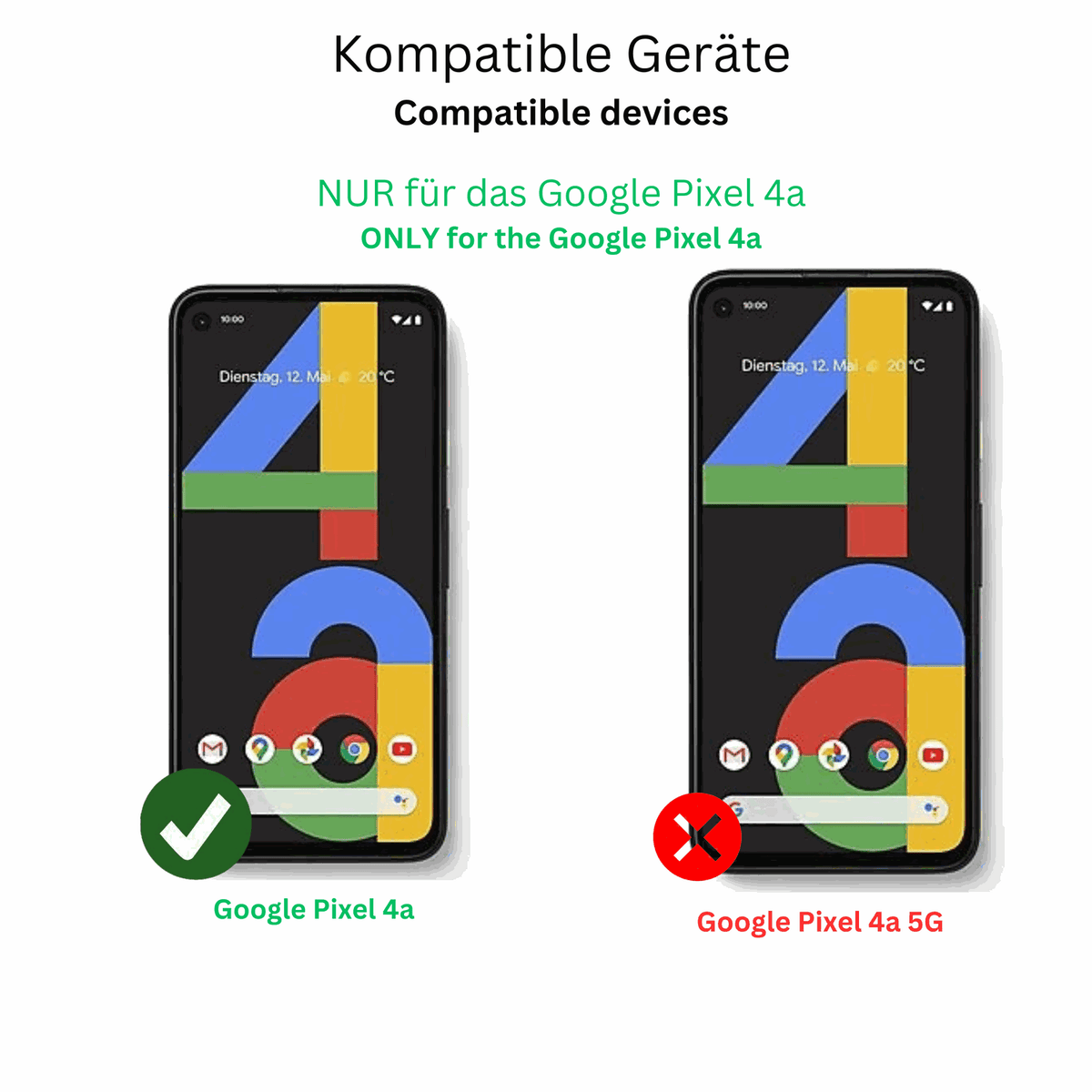2x Full Cover Screen Protector for Google Pixel 4a – Covers Curved Edges | dipos
