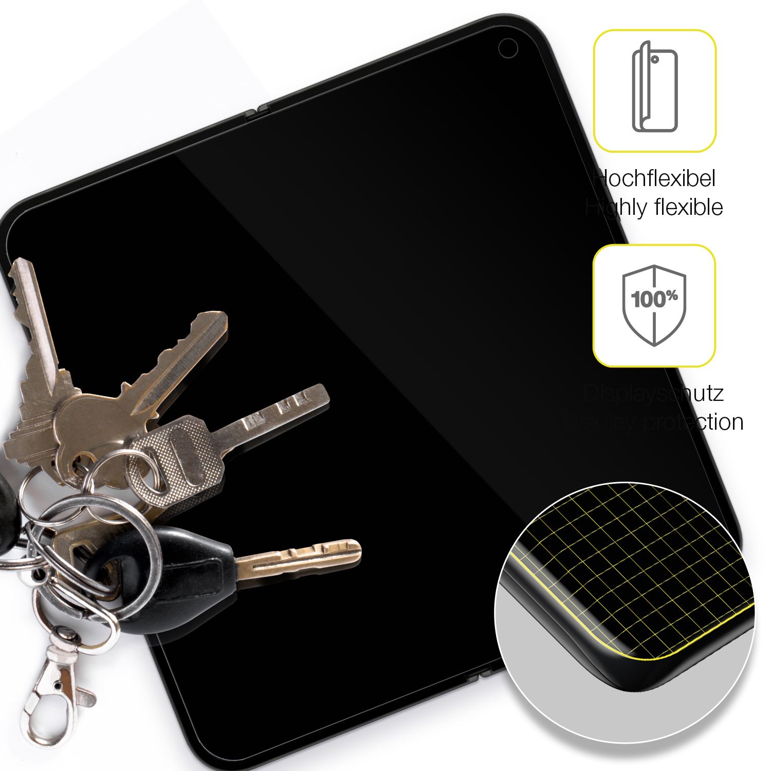 dipos Displayschutz für Google Pixel 9 Pro Fold Innenseite, transparente Oberfläche, geringe Dicke und perfekte Passform