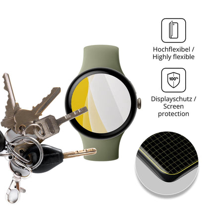 dipos Displayschutz für Google Pixel Watch 5 45mm, transparente Oberfläche, geringe Dicke und perfekte Passform