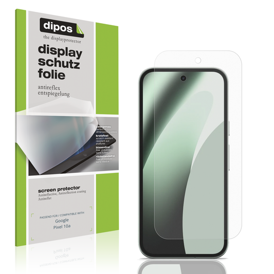 Matte Displayschutzfolie von dipos passend für Google Pixel 10a, präziser Zuschnitt und blasenfrei montiert