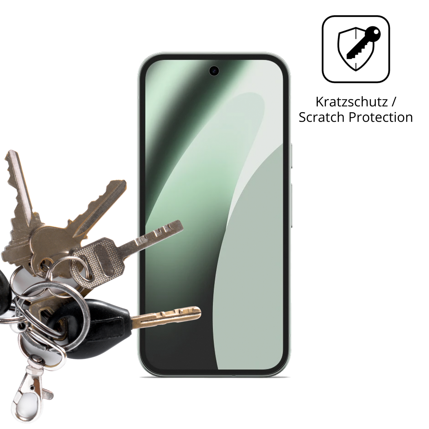 Schutz gegen Kratzer auf dem Google Pixel 10a Glas durch Schlüssel oder Ähnliches