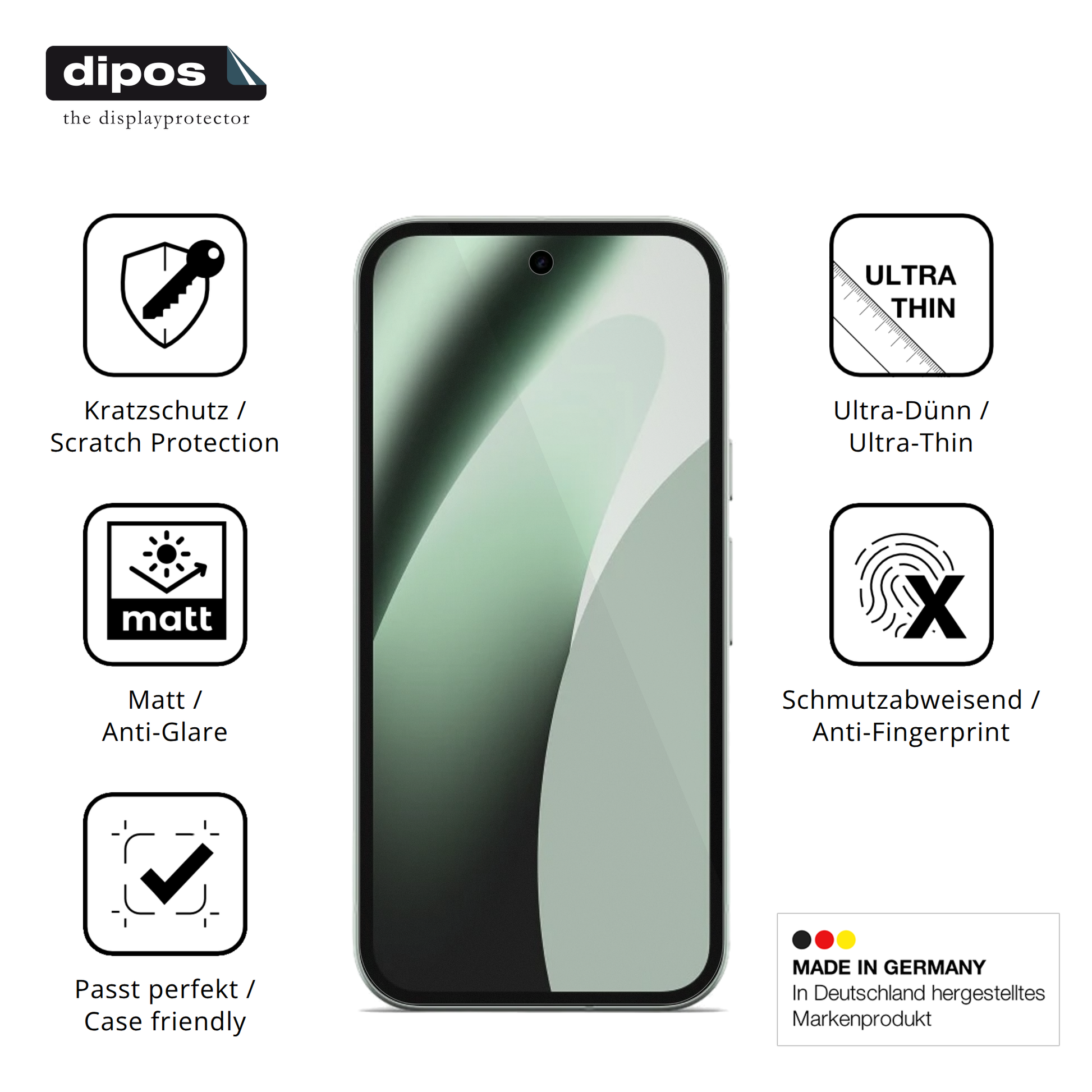 Displayschutz hergestellt in Deutschland, höchste Qualität made in Germany