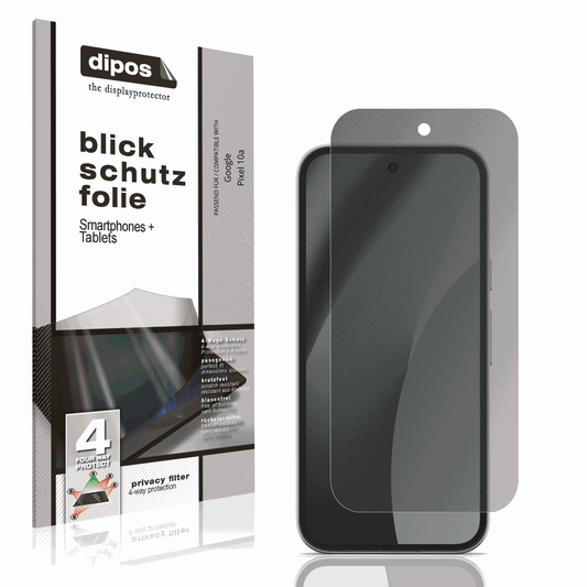 Blickschutzfolie von dipos passend für Google Pixel 10a, präziser Zuschnitt und blasenfrei montiert