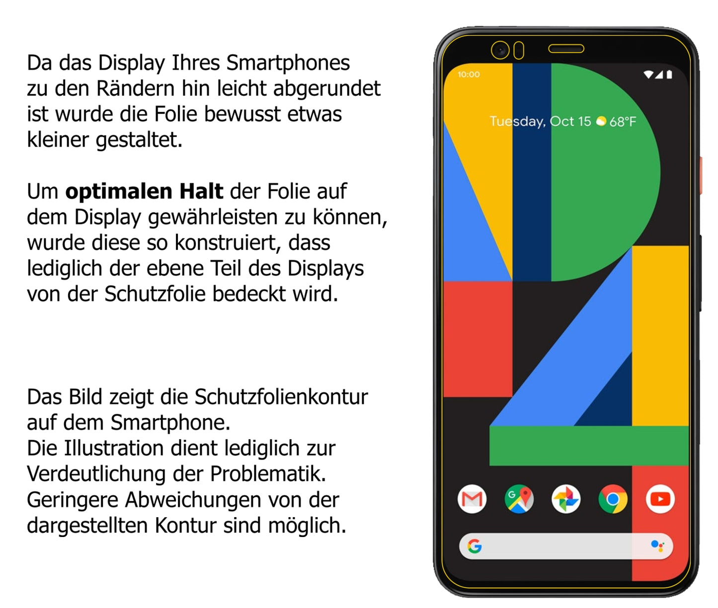 dipos Displayschutz für Google Pixel 4, mattierte Oberfläche, robuste Festigkeit und perfekte Passform