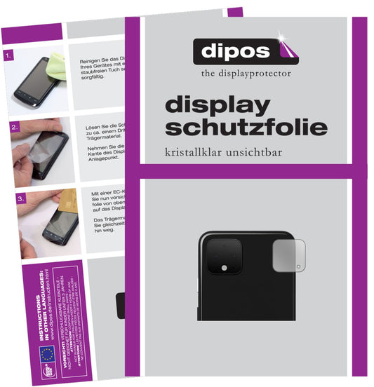 Klare Displayschutzfolie von dipos passend für Google Pixel 4 XL Kameralinse, präziser Zuschnitt und blasenfrei montiert