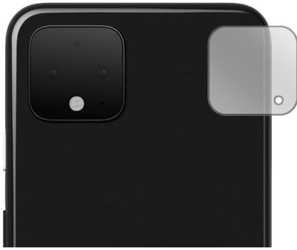 GooglePixel 4 XL Kameralinse mit aufgebrachter dipos Displayschutzfolie, glasklare Darstellung ohne Einschränkungen
