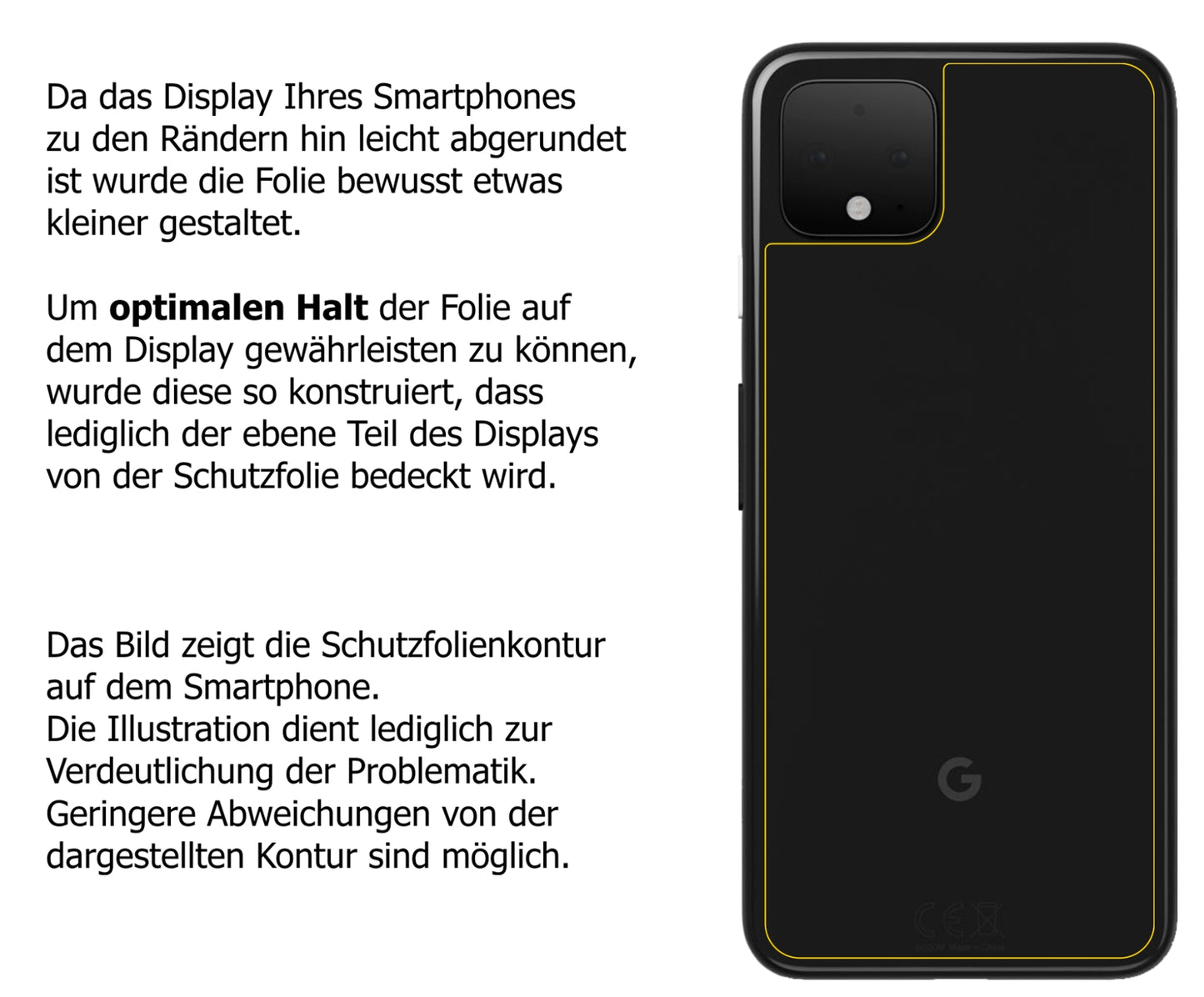2x Schutzfolie klar für Google Pixel 4 XL Rückseite Display-Schutzfolie