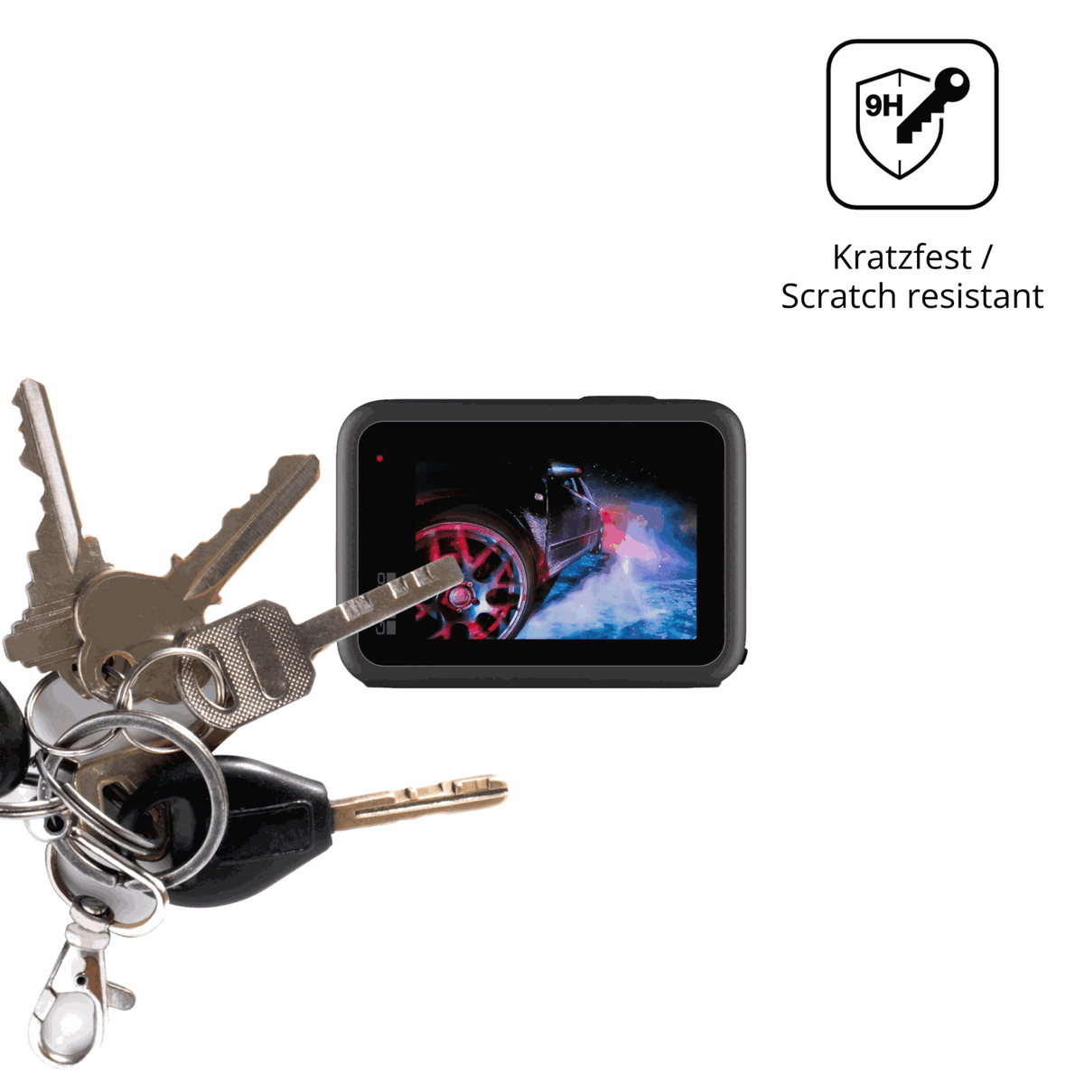 dipos Displayschutz für GoPro HERO9, transparente Oberfläche, perfekte Passform auch für die Rundungen