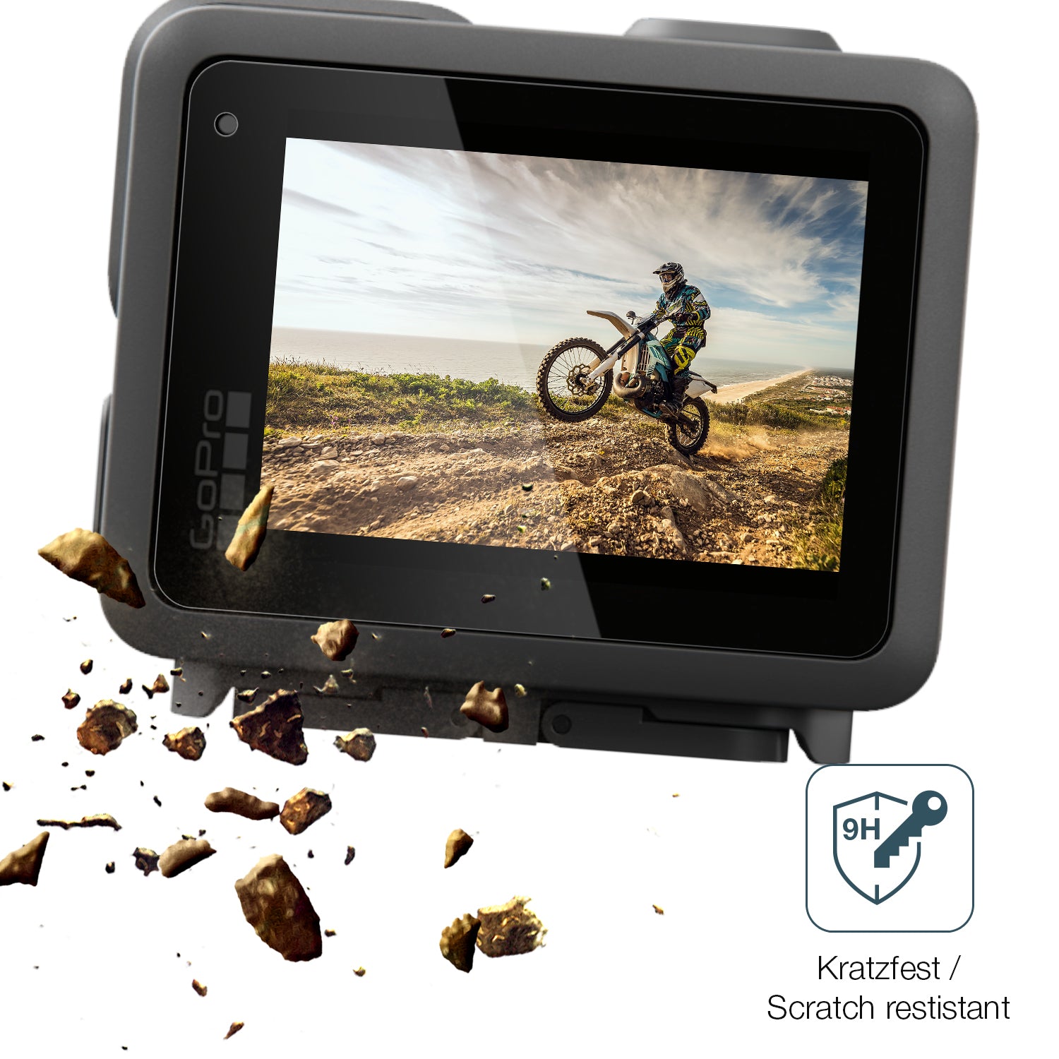 dipos Displayschutz für GoPro Lit Hero, transparente Oberfläche, perfekte Passform auch für die Rundungen