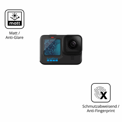 Dünne und entspiegelnde Folie passend zugeschnitten für goprohero 11