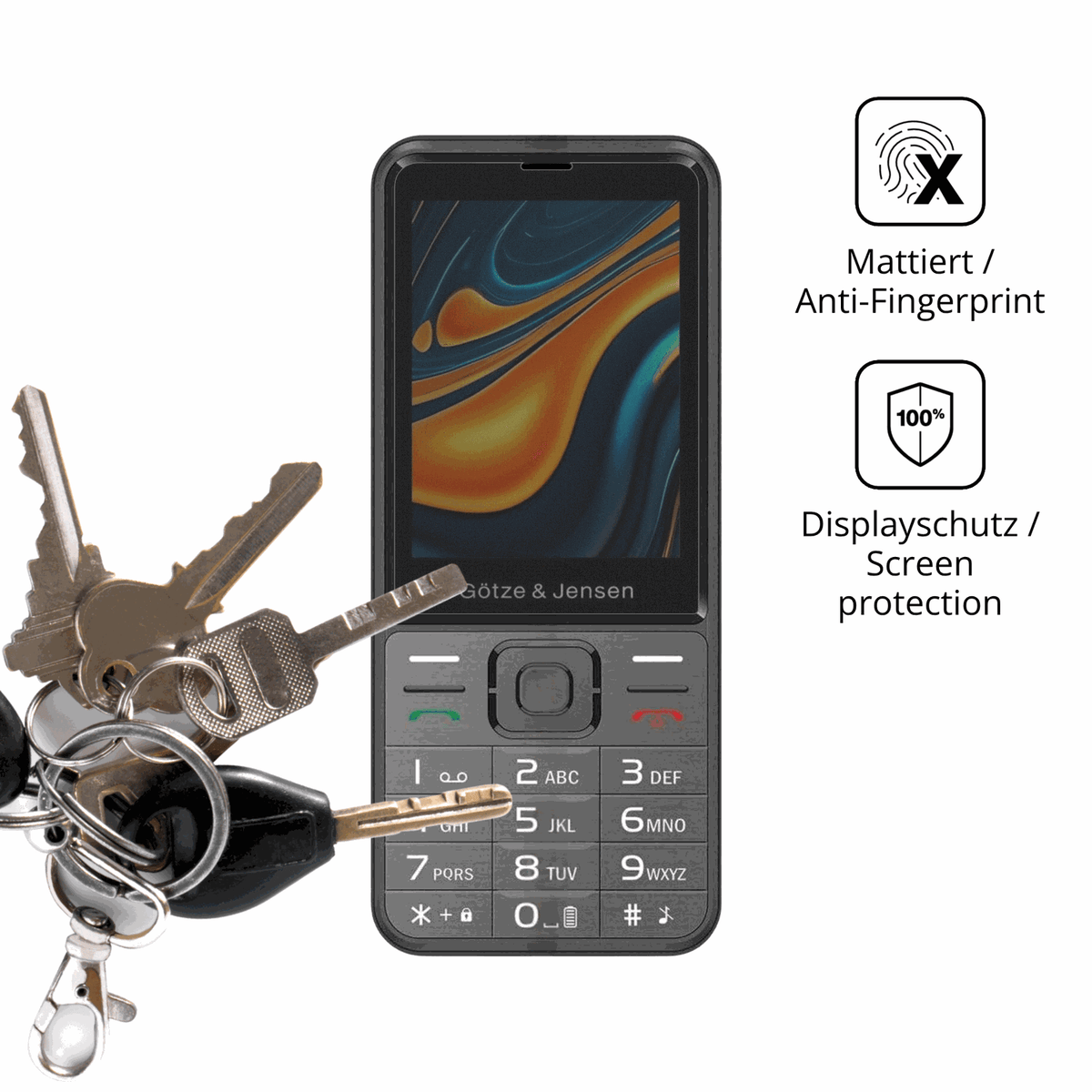 dipos Displayschutz f�r Gotze Jensen GFE320, mattierte Oberfl�che, Blickschutzfilter und perfekter Passform