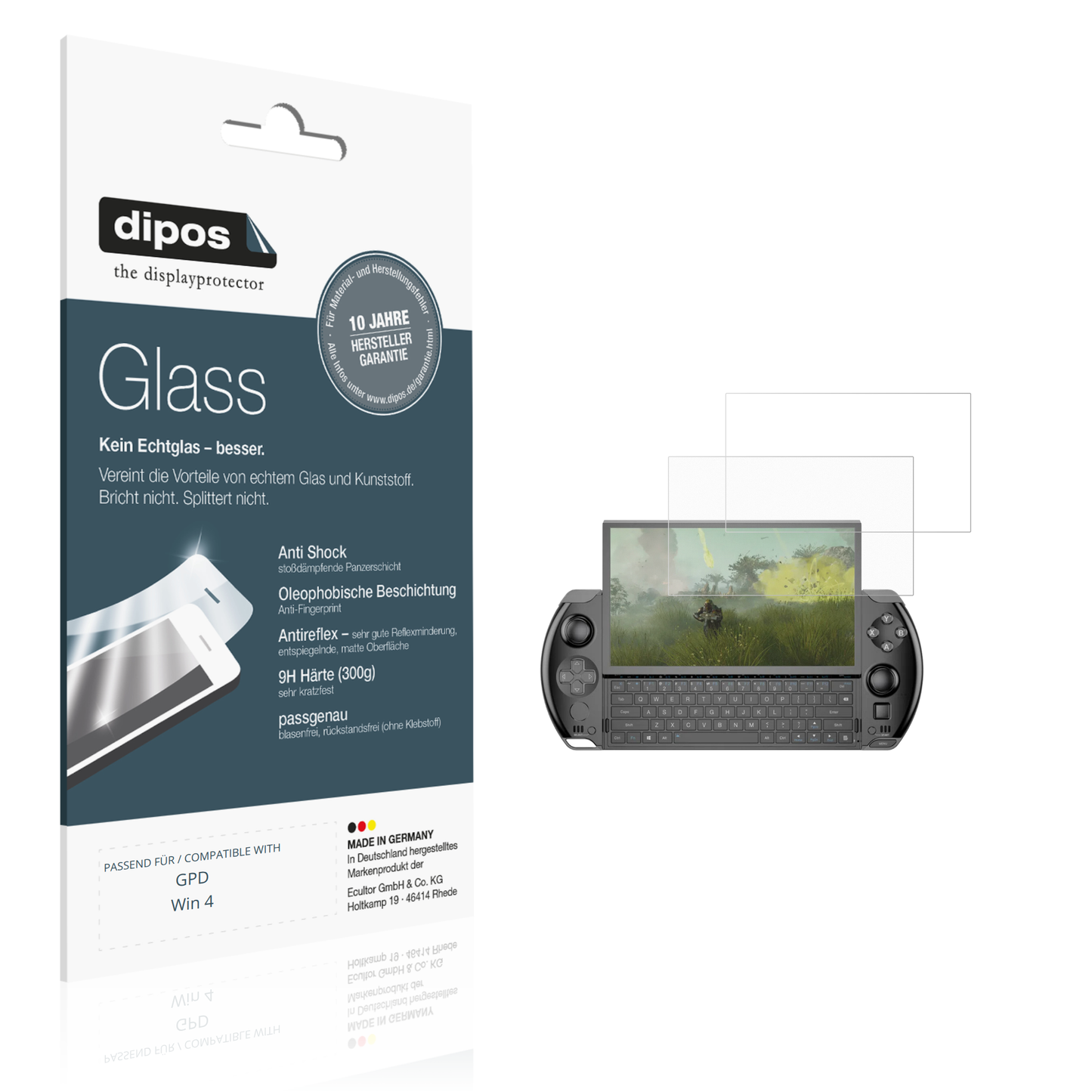 2x 9H Schutzfolie matt für GPD Win 4 Panzerfolie