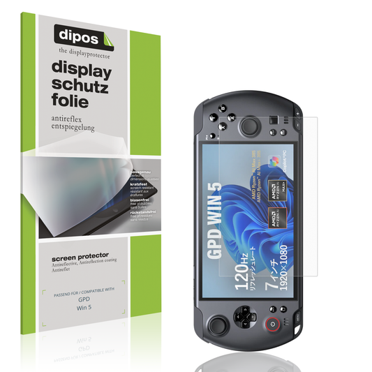 Matte Displayschutzfolie von dipos passend für GPD Win 5, präziser Zuschnitt und blasenfrei montiert