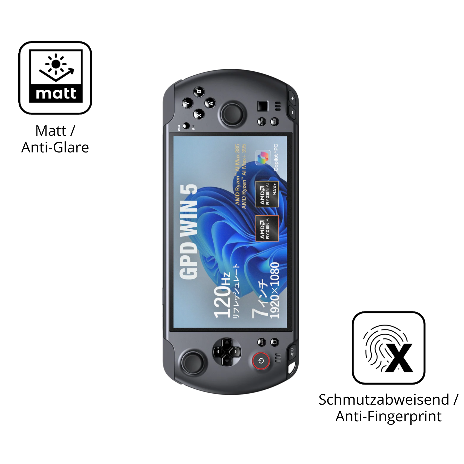 9H Hartbeschichtete, flexible Folie passend zugeschnitten für GPD Win 5