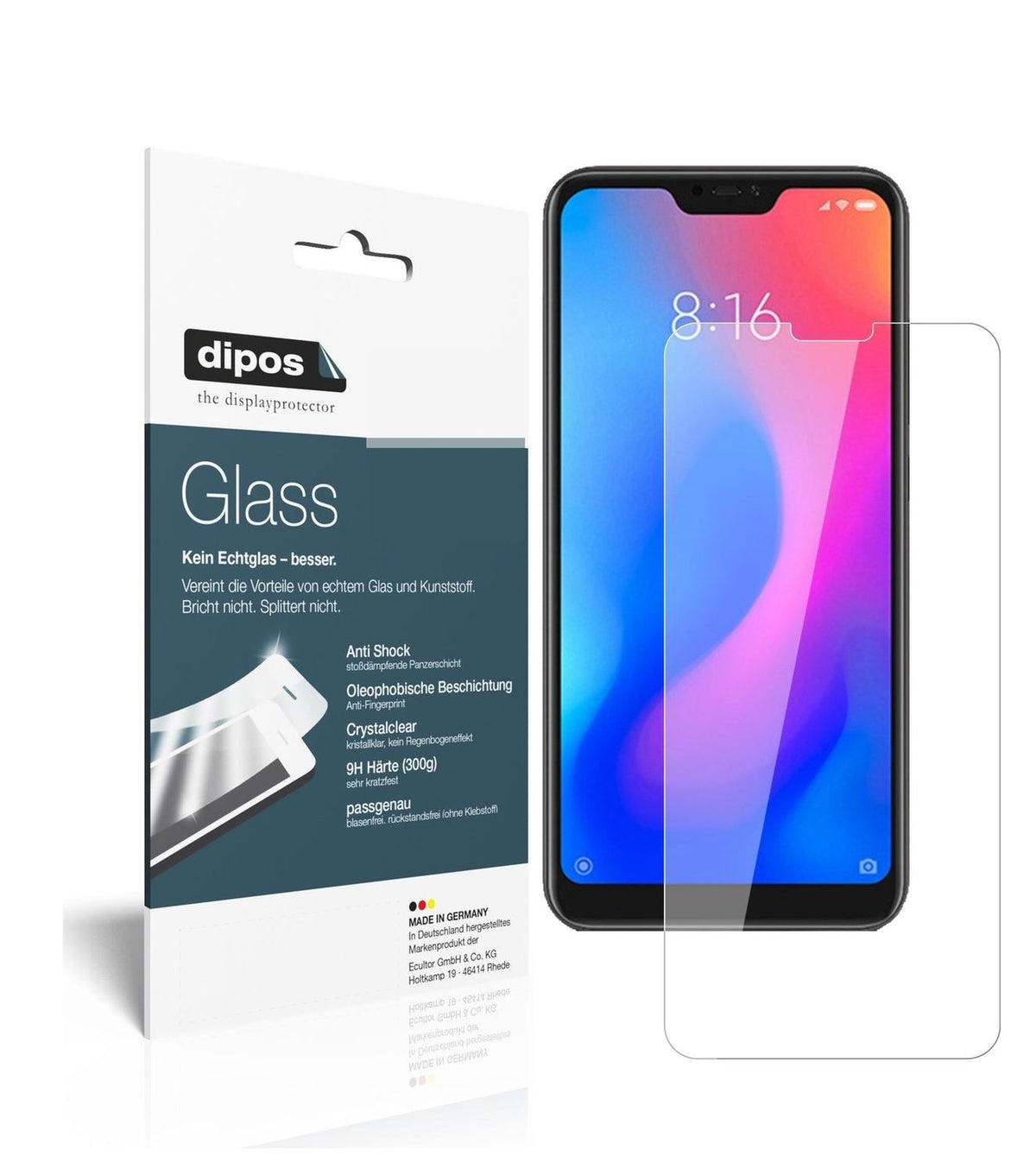 1x 9H Screen Protector for Xiaomi Redmi 6 Pro