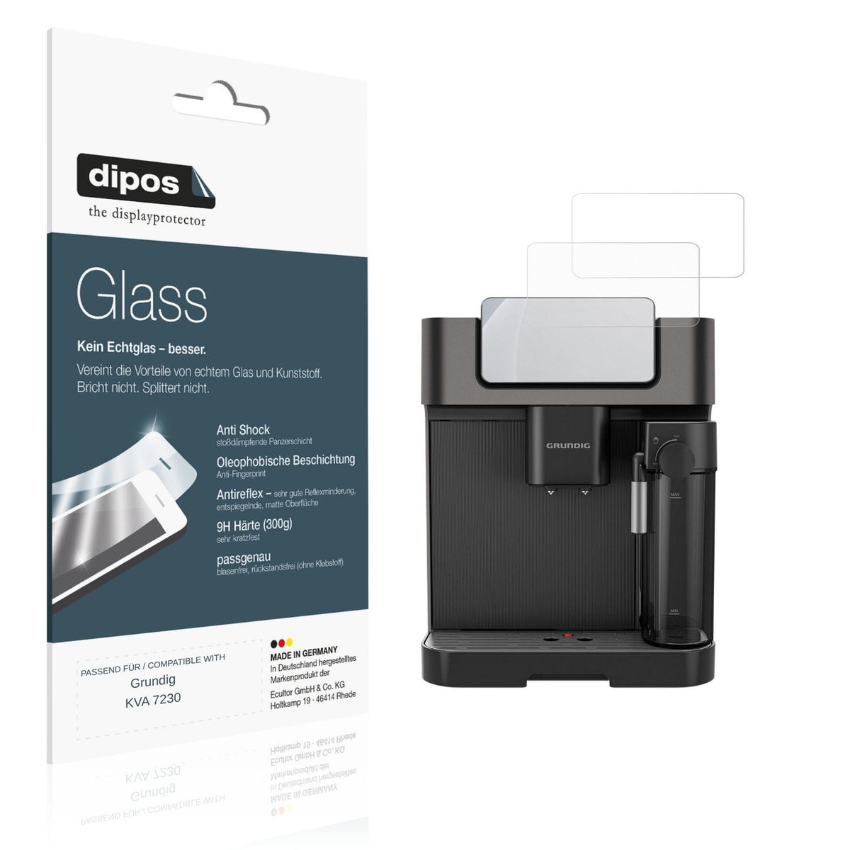Matte Displayschutzfolie von dipos passend für Grundig KVA 7230, 9H kratzfest und blasenfrei montiert