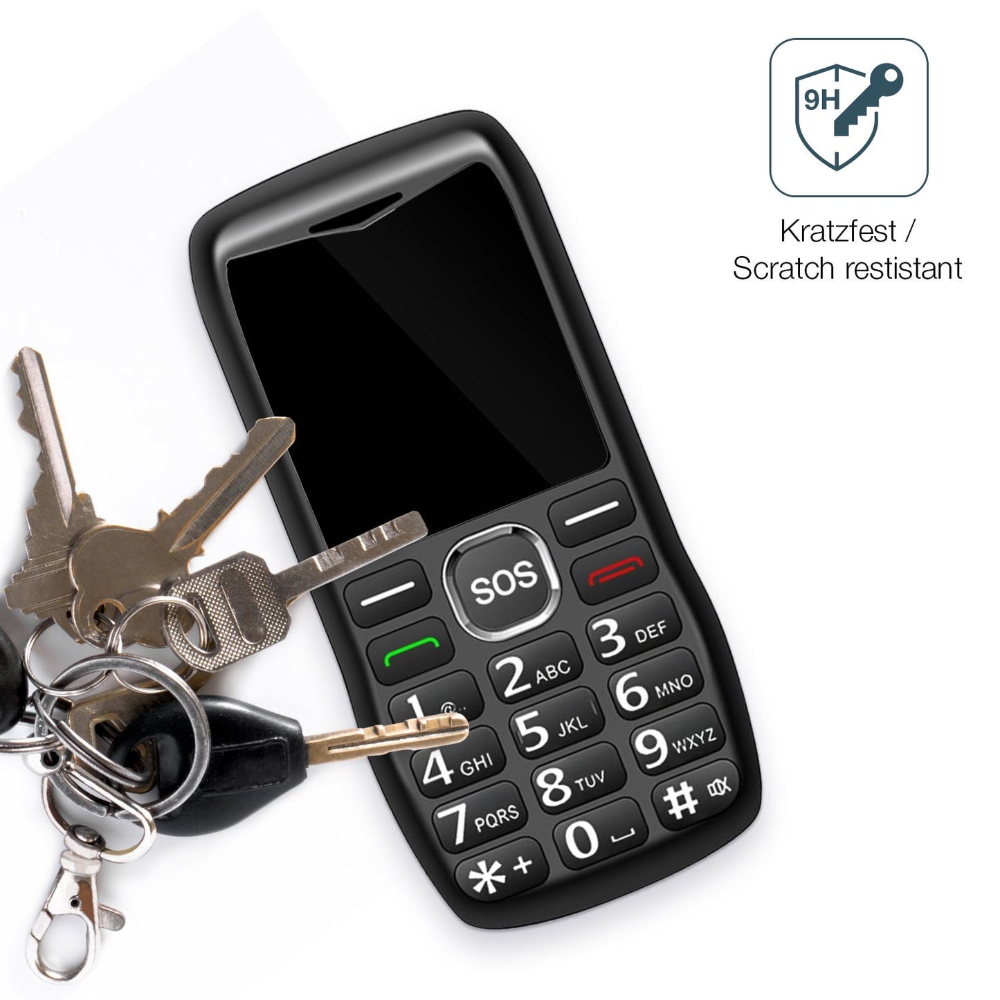 dipos Displayschutz für Guwet D1 Seniorenhandy, transparente Oberfläche, perfekte Passform auch für die Rundungen