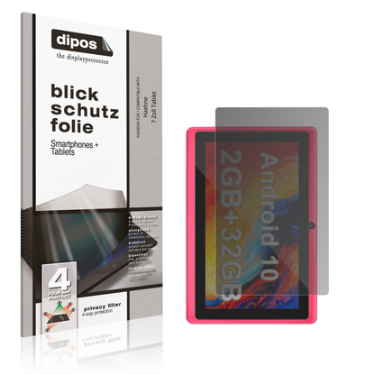 Blickschutzfolie von dipos passend für Haehne 7 Zoll Tablet, präziser Zuschnitt und blasenfrei montiert