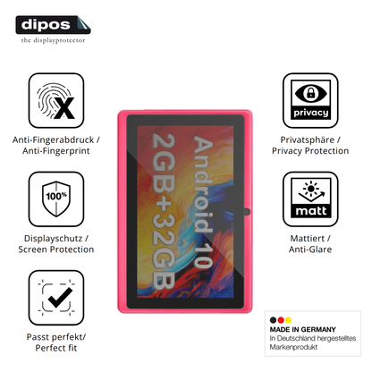 Privatsphäre-Schutz durch Sichtschutz-Folie passend zugeschnitten für Haehne 7 Zoll Tablet