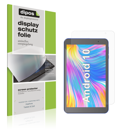 Matte Displayschutzfolie von dipos passend für Haehne Tablet 8 Zoll, präziser Zuschnitt und blasenfrei montiert