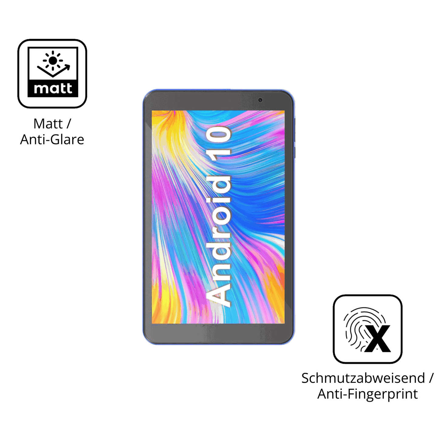 9H Hartbeschichtete, flexible Folie passend zugeschnitten für Haehne Tablet 8 Zoll