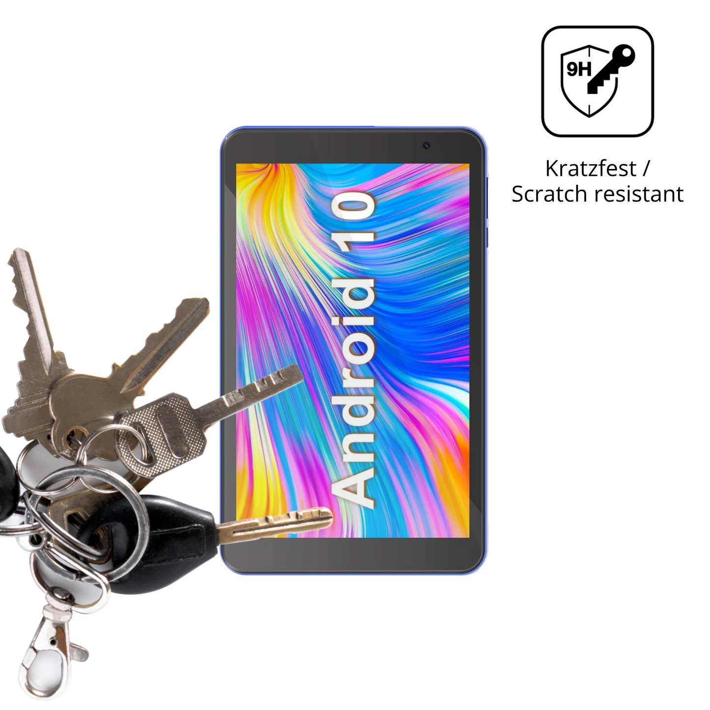 dipos Displayschutz für Haehne Tablet 8 Zoll, transparente Oberfläche, perfekte Passform auch für die Rundungen