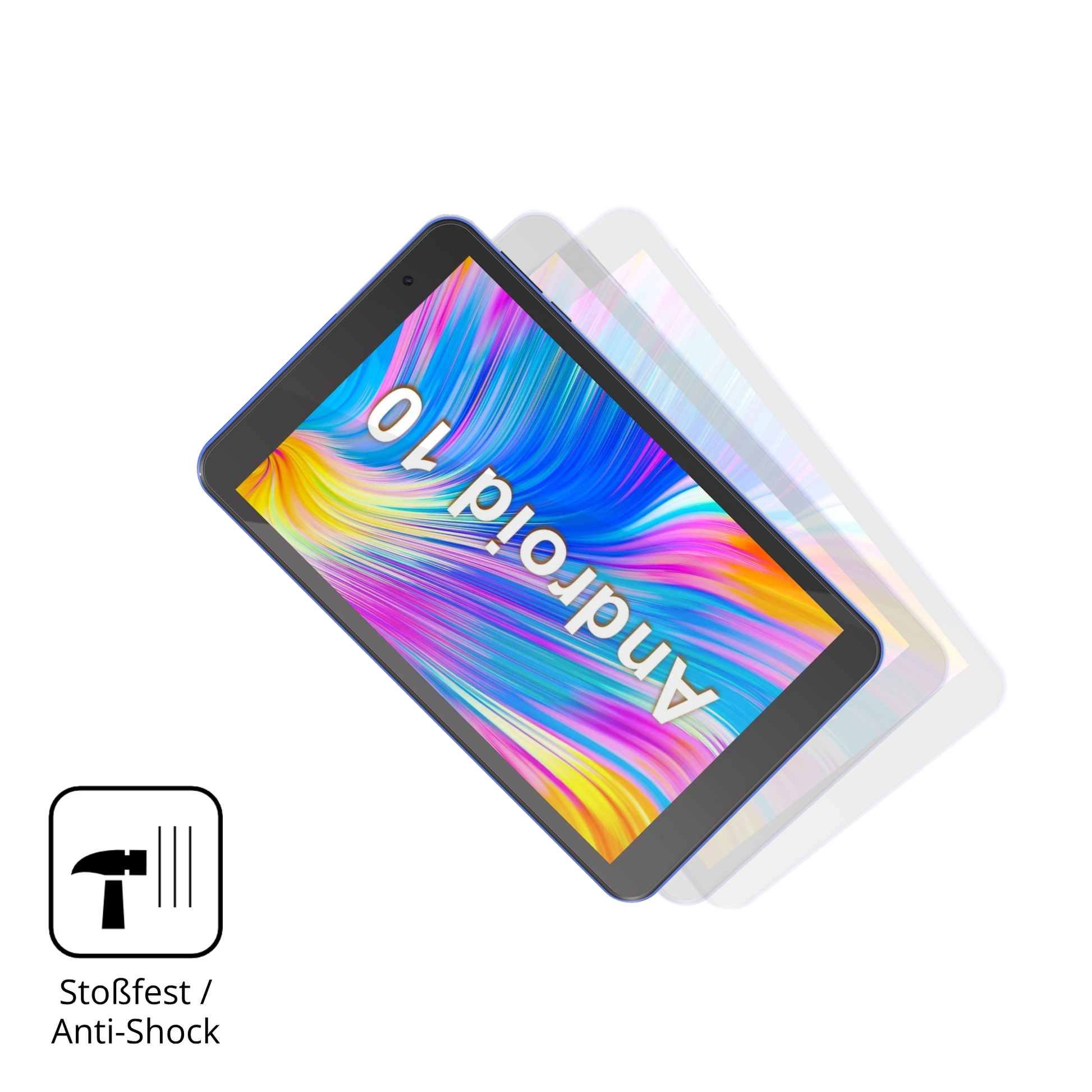 Schutz gegen Kratzer auf dem Haehne Tablet 8 Zoll Glas durch Schlüssel, Stöße gegen die Tischkante oder Stürze