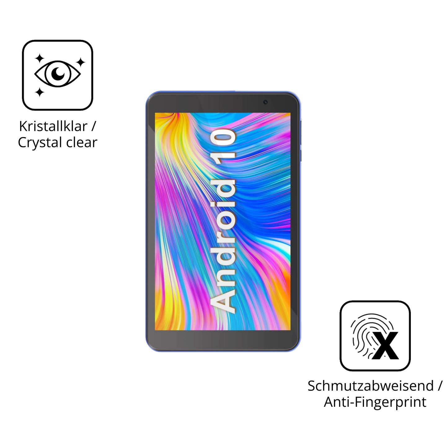 Flexible TPU-Folie passend zugeschnitten für Haehne Tablet 8 Zoll, vollständige Abdeckung