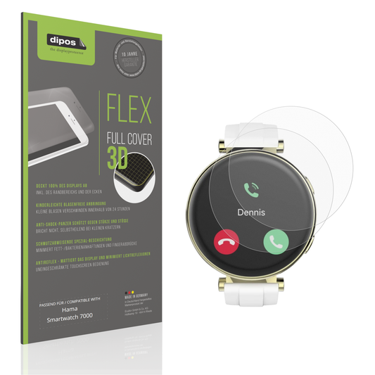 Matte Displayschutzfolie von dipos passend für Hama Smartwatch 7000, 100% Displayabdeckung und blasenfreie Montage