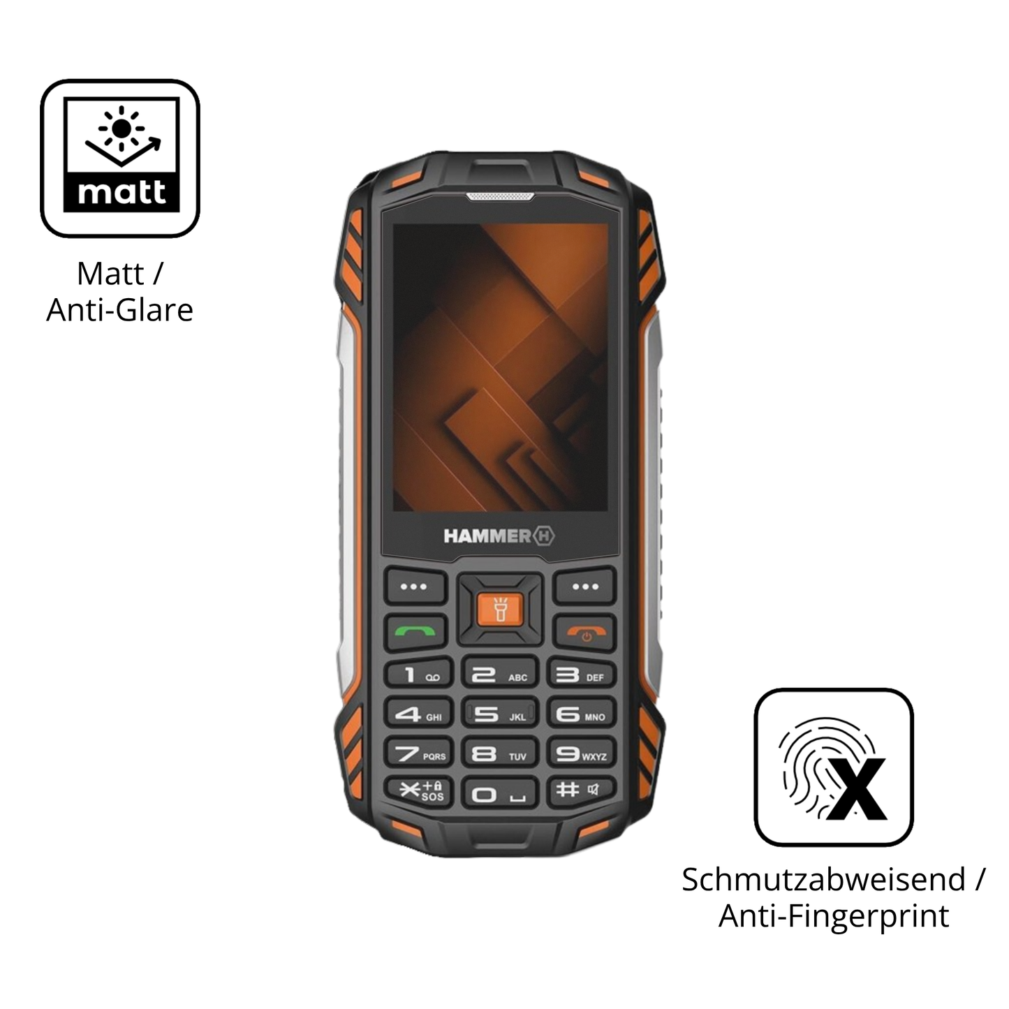 4x Schutzfolie matt für Hammer Power Plus LTE Display-Schutzfolie