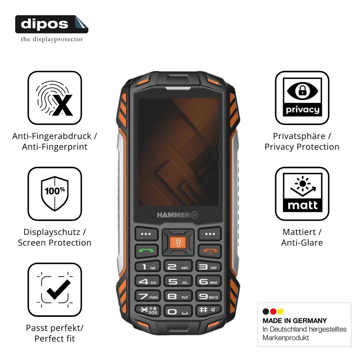 Blickschutzfolie für Hammer Power Plus LTE matt Schutzfolie Privacy