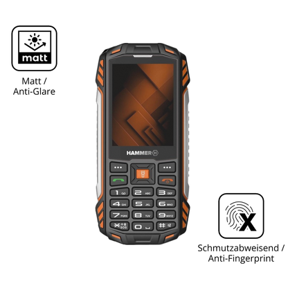 2x 9H Schutzfolie matt für Hammer Power Plus LTE Panzerfolie